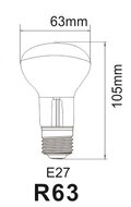 LED Filament spot E27 6W 2700K (R63)