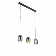 Moderne Hanglamp Zwart met Smoke Glas | 3-Lichts