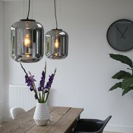 Moderne Hanglamp Zwart met Smoke Glas | 2-Lichts