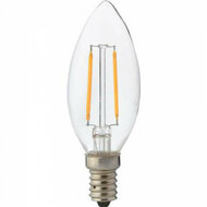 LED Filament Candle Bulb E14 2W 2700K Clear