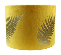 Round Lamp Shade &oslash;32x32x24 Yellow/Gold Fabric