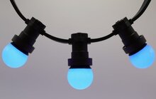 E27 blauwe ledlamp 45mm 1W van polycarbonaat