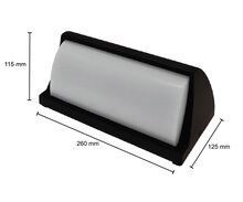 Zwarte LED Bulkhead Lamp IP54 met Natuurlijk Wit Licht 12W 4000K afmeting