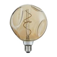 LED Globe G140 Bumped Gouden Spiraal Filament 5W E27 Dimbaar 1800K Gloeilamp