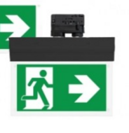 3-Fase Noodverlichting met Pictogram | Zwarte Behuizing