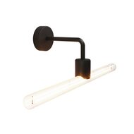 Fermaluce Esse14 metalen wandlamp met gebogen extension, zwart