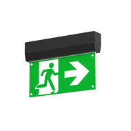 LED Nooduitgangsbord Opbouw Klein Zwart met Pictogram