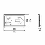 LED Nooduitgangsbord Wandmontage Wit met Auto-Test en Pictogrammen