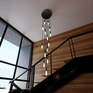 Pendant lamp with 15 pendants and bulbs black &ndash; Made in Italy