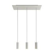 Pendant lamp with 3 pendants and metal shade Dibond Matte White