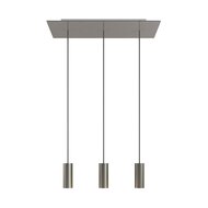 Hanglamp met 3 pendels en metalen kap Satijnstaal Dibond