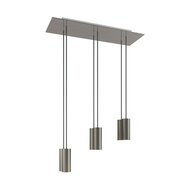 Hanglamp met 6 pendels en metalen kap Satijnstaal Dibond