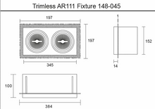 Led inbouw spot armatuur - 2x AR111 zwart | Trimless