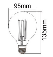 LED Globe Spiral E27 4W 2200K (G95) | Dimmable