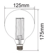 LED Globe Spiraal E27 3W 2200K (G125) | Dimbaar