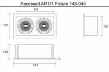 Led inbouw spot armatuur - 2x AR111 Wit | Opdekrand