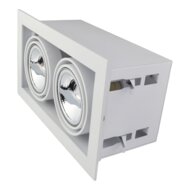 Led inbouw spot armatuur - 2x AR70 Wit | Opdekrand