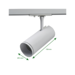 Wit 1-fase railarmatuur met GU10 fitting