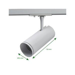 Wit 1-fase railarmatuur met GU10 fitting