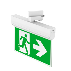 Witte MIRA LED-noodverlichting met adapter voor 3-fase rail