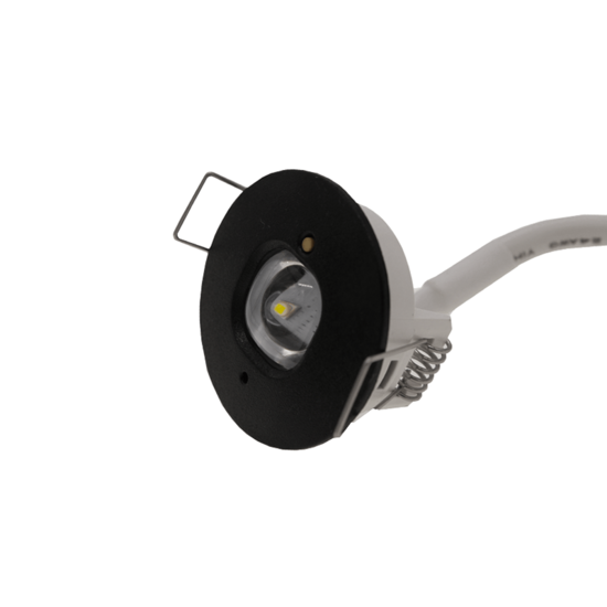 Noodverlichting inbouwspot zwart 3W