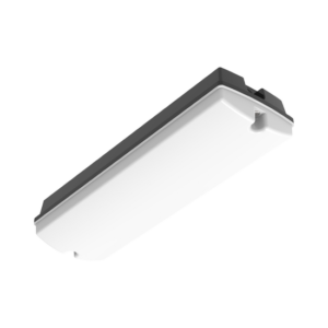 Zwarte PAN LED-noodverlichting met melkwitte afdekking