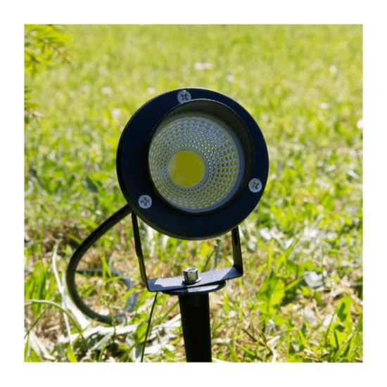 Gartenstrahler mit Erdspieß | 7W LED | 5000K | IP65 | Schwarz