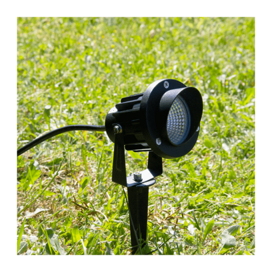 Gartenstrahler mit Erdspieß | 7W LED | 5000K | IP65 | Schwarz