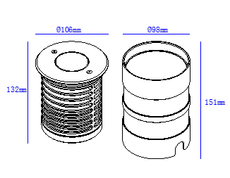 Grondspot 106 mm | 8.5W 3000K (24V) - Afbeelding 4
