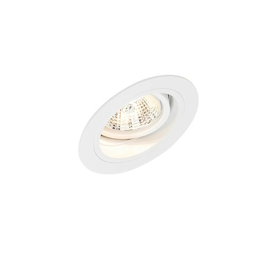 Mat witte ronde inbouwspot richtbaar 12 cm