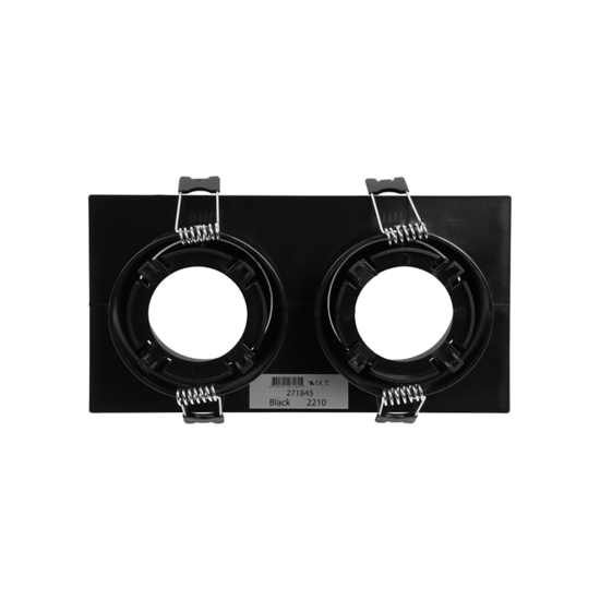 Inbouwarmatuur voor 2 spots | DUO | Ø50mm spots | Rechthoekig | Zwart - Afbeelding 3