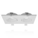 Inbouwarmatuur voor 2 spots | DUO | Ø50mm spots | Rechthoekig | Wit in wit