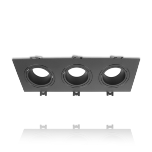 Inbouwarmatuur voor 3 spots | TRIPLE | Geschikt voor Ø50 mm GU10/MR16 in zwart