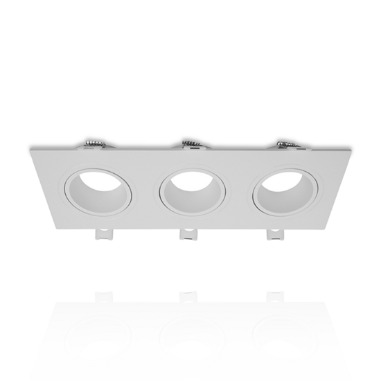 Inbouwarmatuur voor 3 spots | TRIPLE | Geschikt voor Ø50mm GU10/MR16 in wit