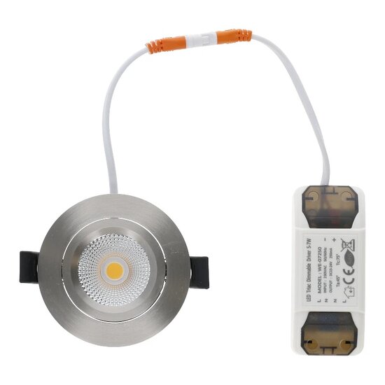 Led inbouwspot Varda Slim Fit 5W zilver | Dim to warm | IP44 - Afbeelding 4