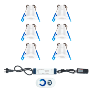 LED inbouwspot set 6×3W wit dimbaar | 1080lm | 2700K warm wit IP65 in wit