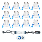 LED-Veranda-Einbauleuchte-Set 12×3W weiß | 2160lm | 2700K warmweiß IP65 in Weiß
