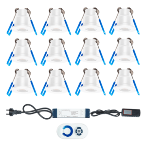 LED veranda inbouwspot set 12×3W wit | 2160lm | 2700K warm wit IP65 in wit