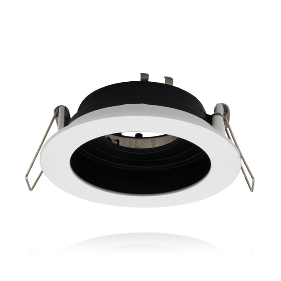 Kantelbaar inbouwspot armatuur | Ø50mm GU10/MR16 | Ø90mm zaagmaat | Zwart/Wit in zwart|wit