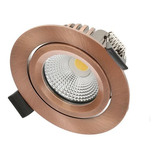 LED-Einbaustrahler Slim-Fit 5W Dim-to-Warm Kupfer | 420lm CRI90 | IP65 Ø69mm in Bronze