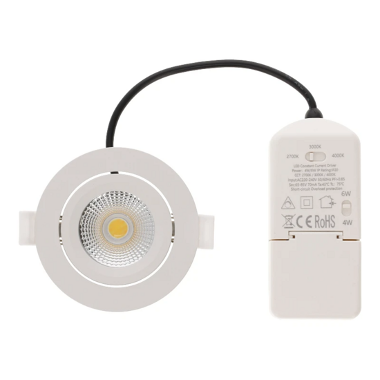 Led inbouwspot slim-fit | 4-6W | Dimbaar | CCT-switch | IP65 | Wit – Bild 3