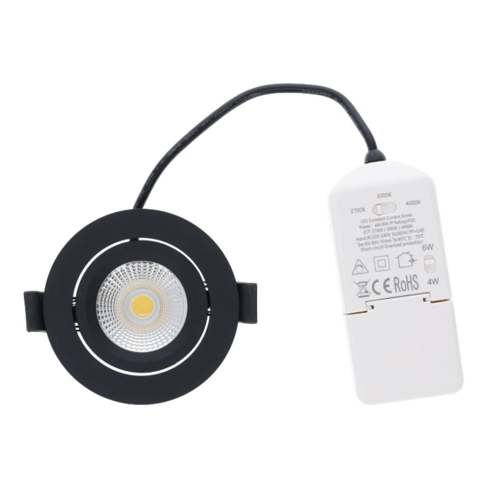 Led inbouwspot slim-fit | 4-6W | Dimbaar | CCT-switch | IP65 | Zwart – Bild 3
