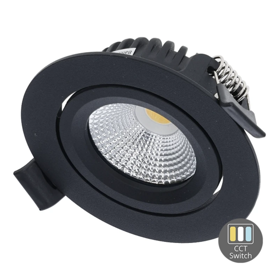 LED-Einbaustrahler Slim-Fit | 4-6W | Dimmbar | CCT-Schalter | IP65 | Schwarz