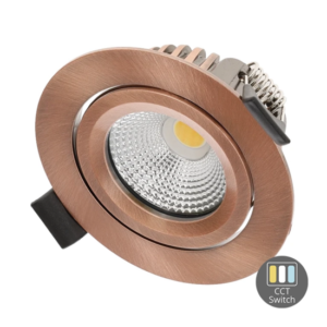Led inbouwspot slim-fit | 4-6W | Dimbaar | CCT-switch | IP65 | Koper