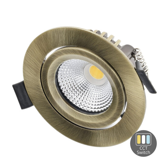 Led inbouwspot slim-fit | 4-6W | Dimbaar | CCT-switch | IP65 | Brons