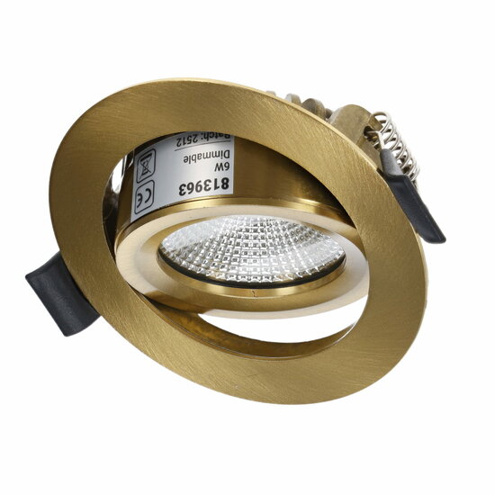 Led inbouwspot slim-fit | 4-6W | Dimbaar | CCT-switch | IP65 | Messing – Image 2