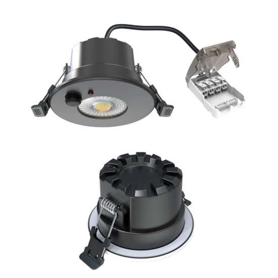 LED inbouwspot 6W zwart dimbaar | 600lm | Instelbare lichtkleur & instelbare sensor IP65 - Afbeelding 4