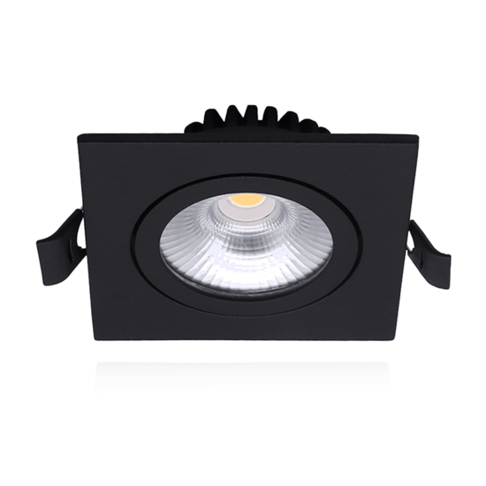 Recessed square LED downlight | Slim-Fit | Black | 6W | Dimmable | CCT Switch