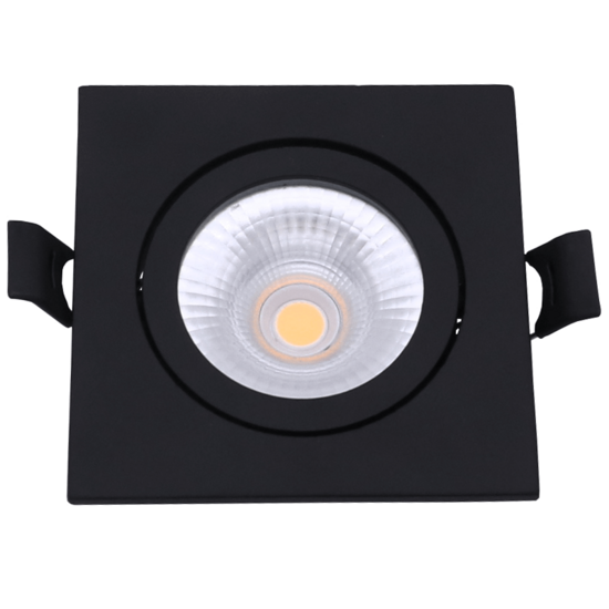 Recessed square LED downlight | Slim-Fit | Black | 6W | Dimmable | CCT Switch