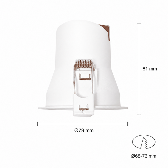 Led inbouwspot 6W dimbaar wit | instelbare lichtkleur 2700K-4000K | 450lm IP44 Ø68mm – Bild 3
